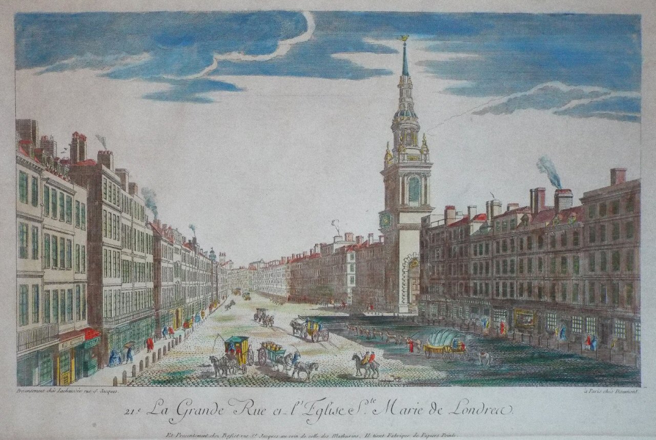 Print - La Grande Rue et l'Eglise St. Marie de Londres.